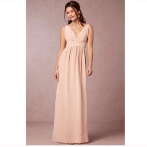 Jill Stuart blush bridesmaid dress